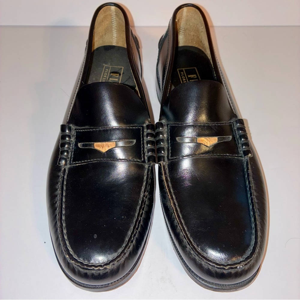 Vintage Men's Penny Loafer 90’s Y2K Black Smooth 10.5 D Florsheim